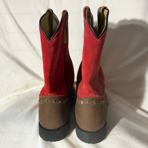 Smoky Mountain Red Tan Leather Western ankle Boots Sz Men’s 6.5/Women’s 8.5 - Picture 3 of 14